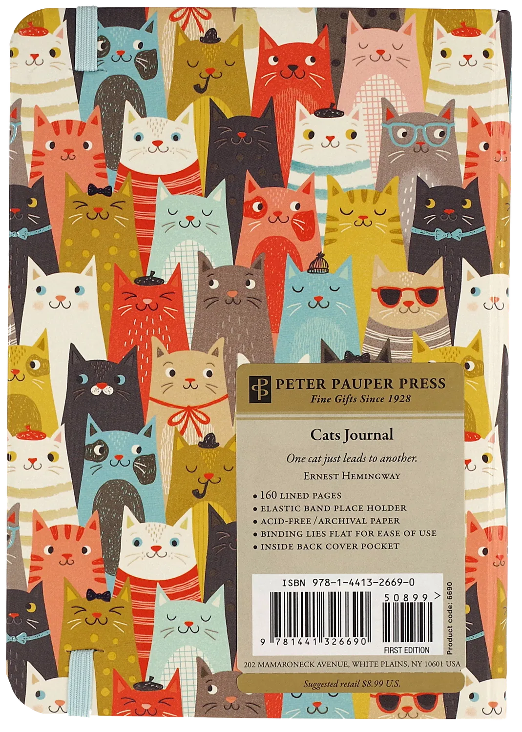 Peter Pauper Press Cats journal notatbok linjert katt