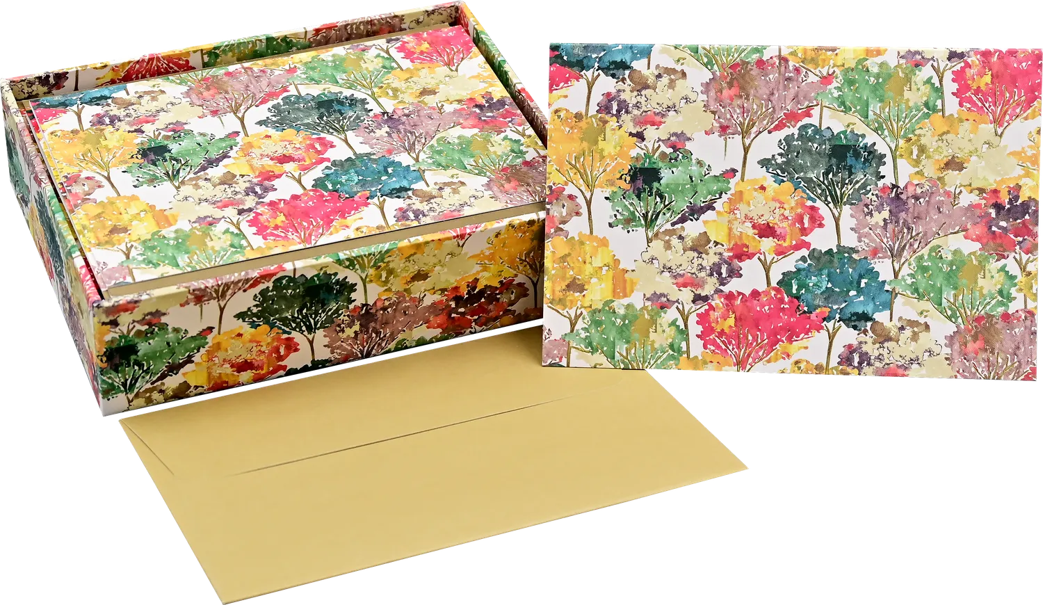 Peter Pauper Press Autumn Leaves notatkort 14 stk gullfolie