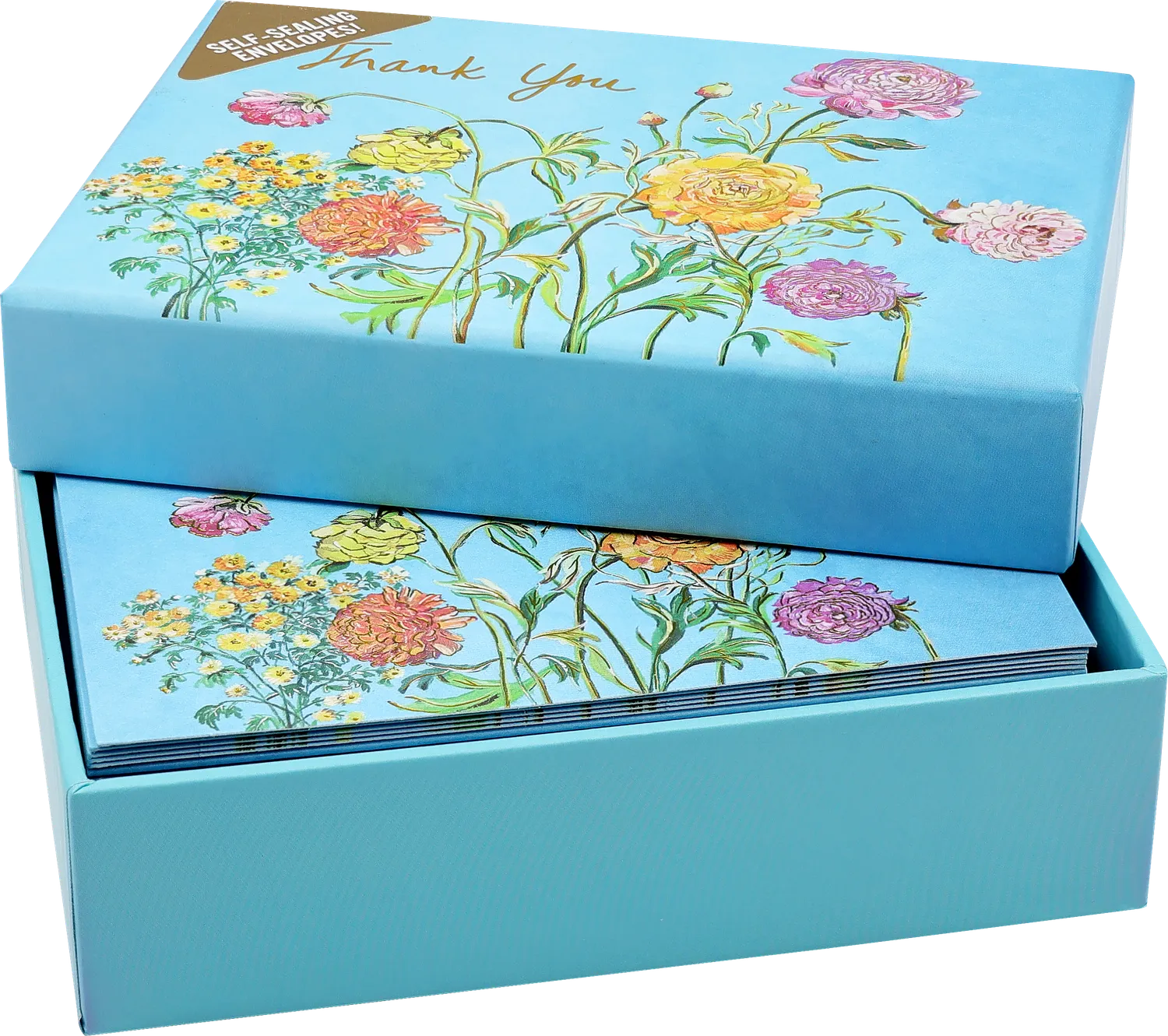 Peter Pauper Press Garden Blooms takkekort 14-pakning blanke