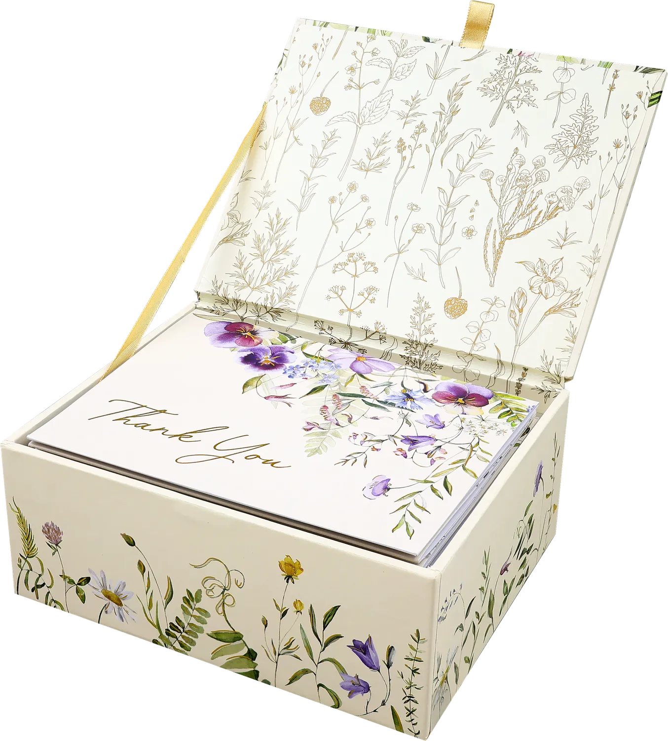 Peter Pauper Press Wildflowers takkekort 20 kort gullfolie