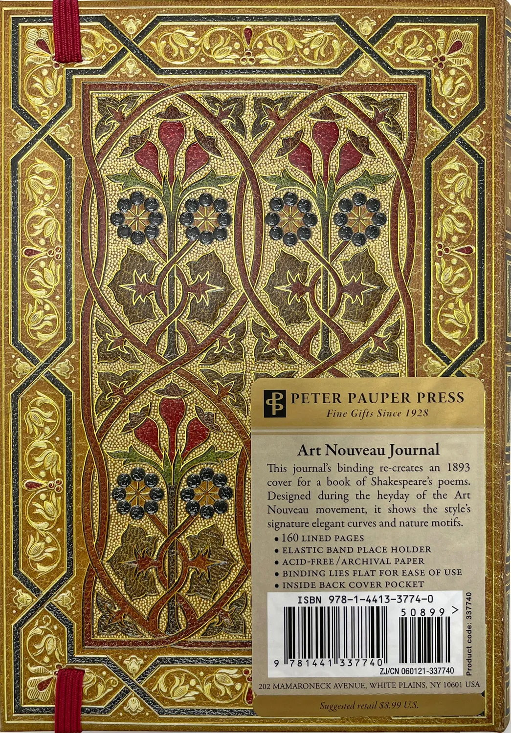 Peter Pauper Press Art Nouveau journal innbundet liten linjert
