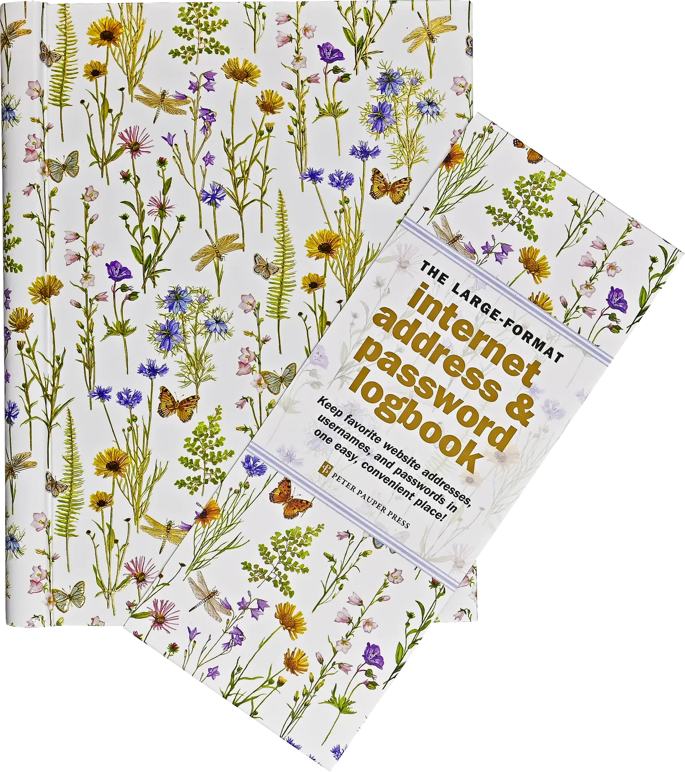 Peter Pauper Press Wildflower Garden passordbok stor internett loggbok