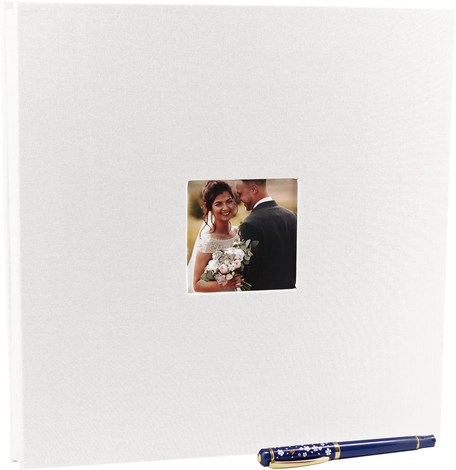 Peter Pauper Press White Linen fotoalbum hvit 40 sider selvklebende