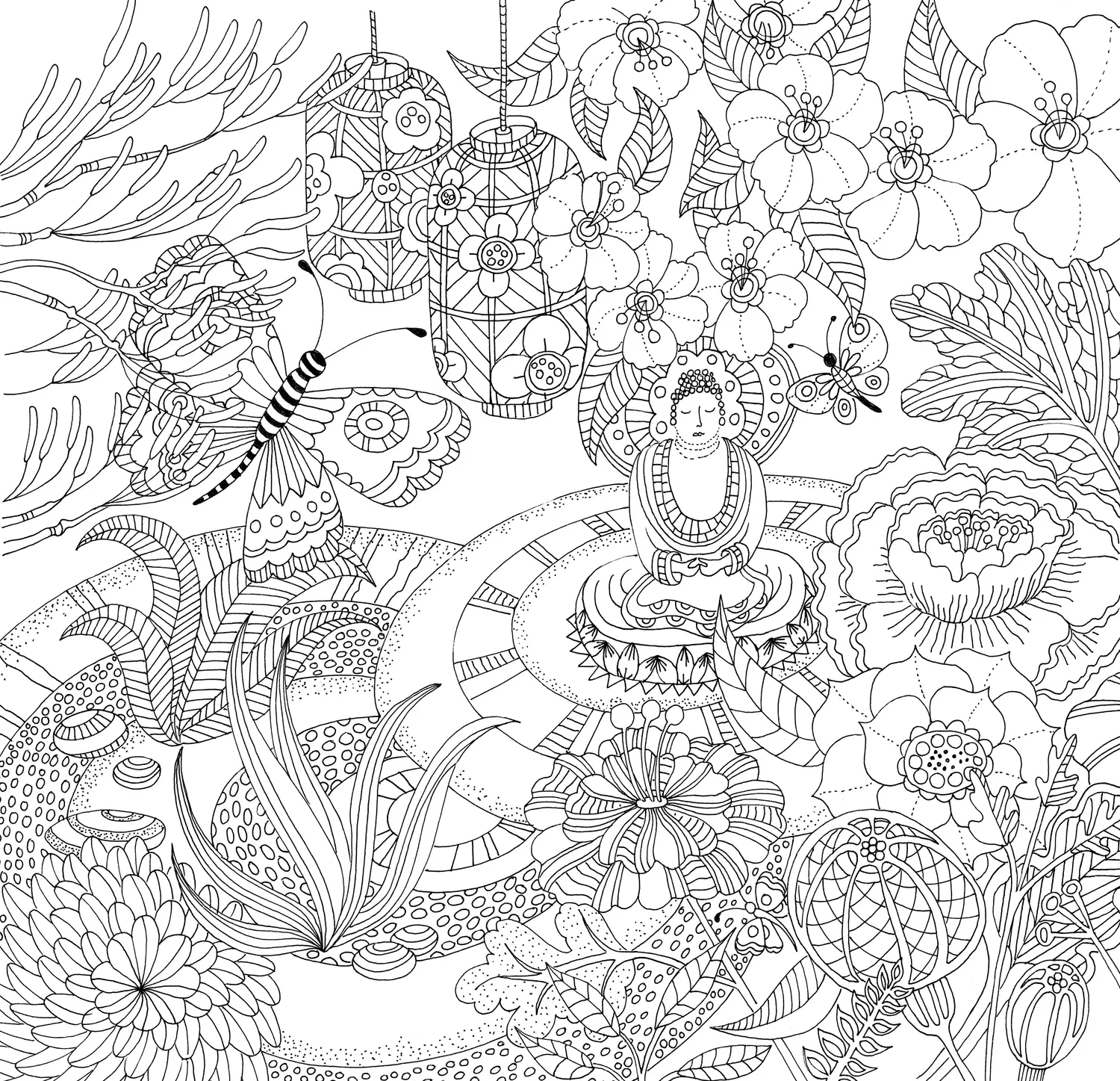 Peter Pauper Press Zen Garden Artist's Coloring Book fargeleggingsbok