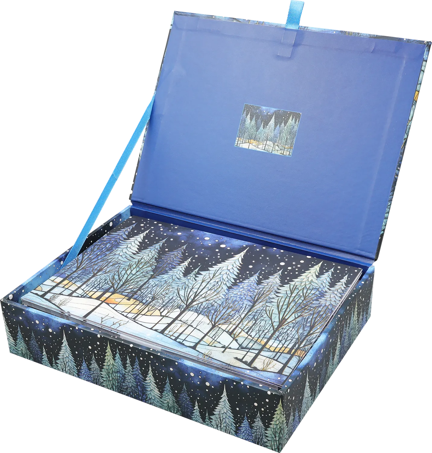 Peter Pauper Press Winter Nightfall julekort 20 stk gullfolie