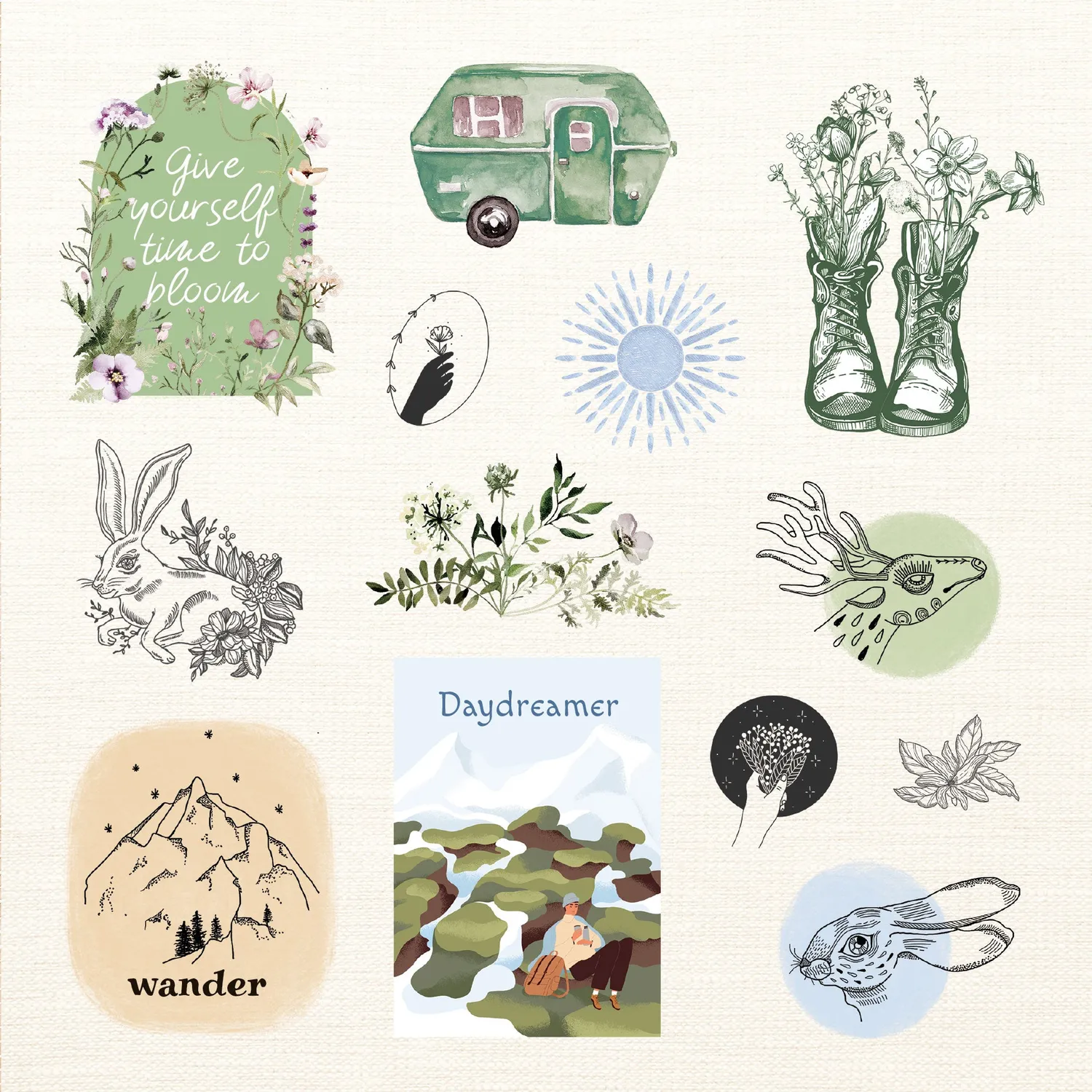 Peter Pauper Press Boho Dreams klistremerkebok