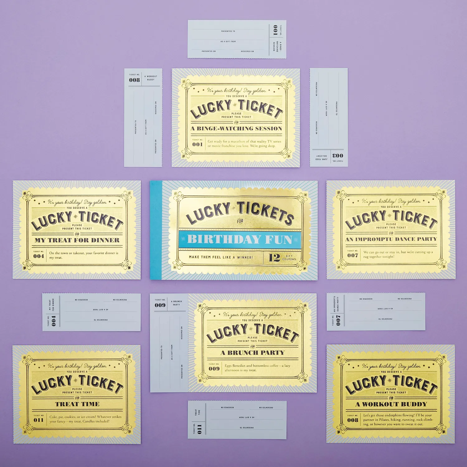 Chronicle Books Lucky Tickets Birthday Fun gavekort 12 stk