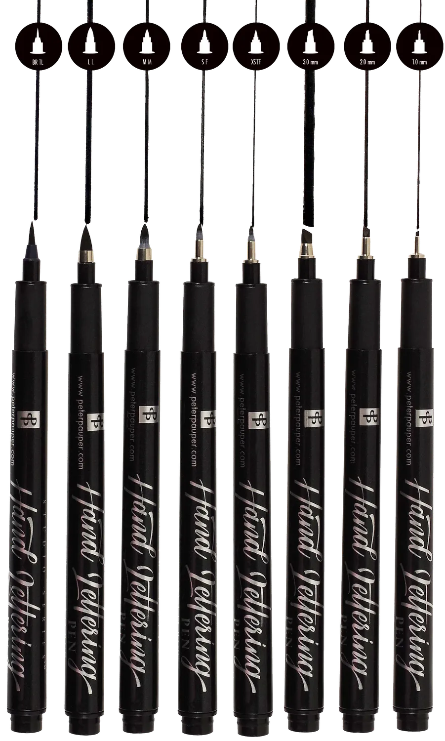 Studio Series Hand Lettering tusjpenner 8 stk kalligrafi svart