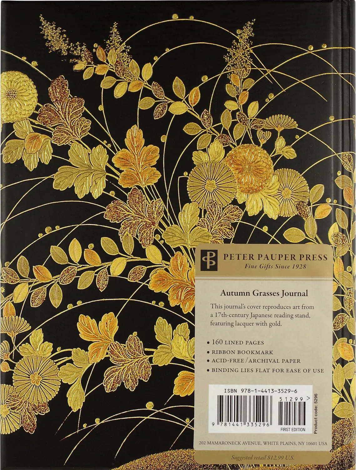 Peter Pauper Press Autumn Grasses notatbok gullsnitt linjert