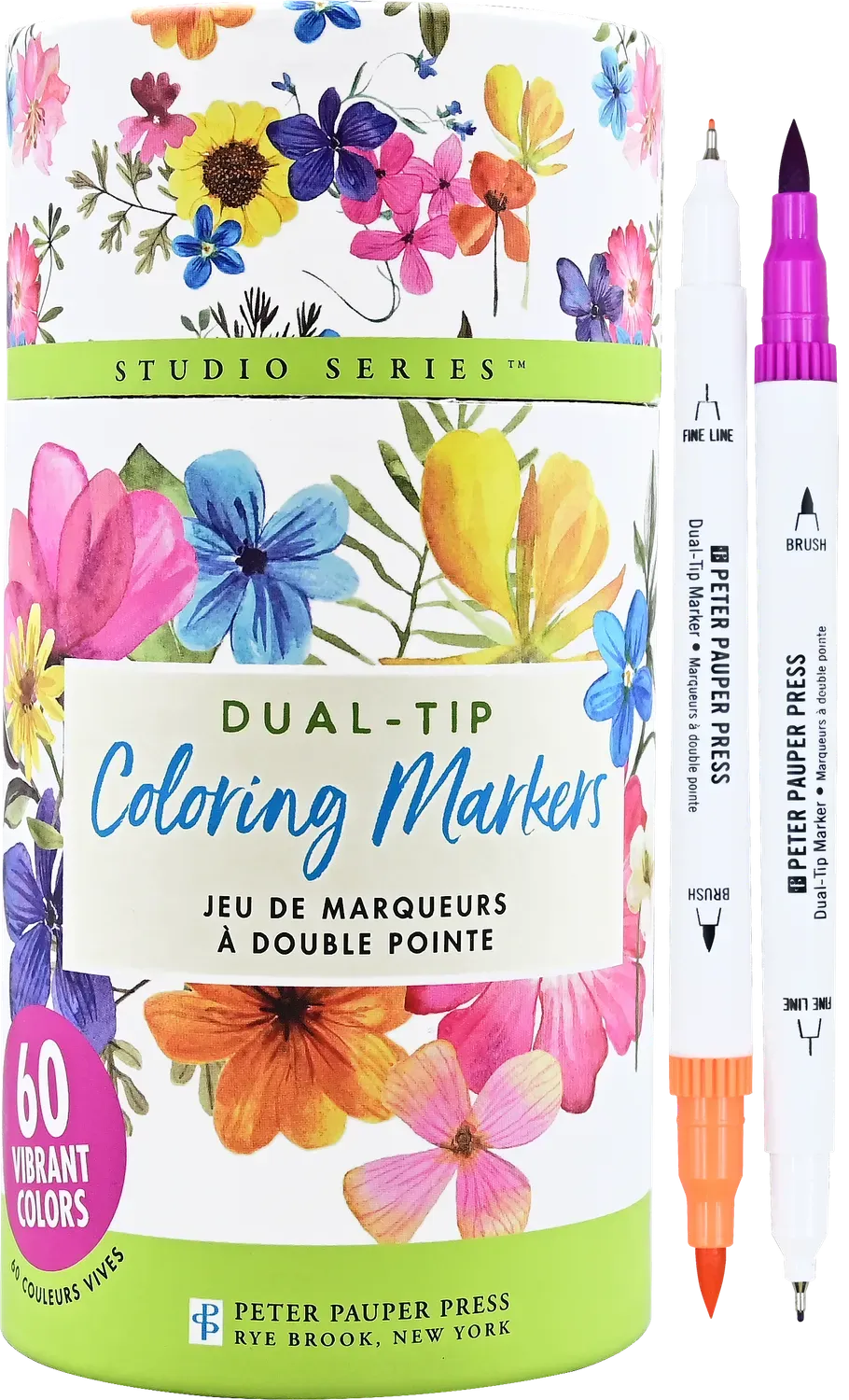 Peter Pauper Press Studio Series Dual-Tip tusjer 60 stk dobbel
