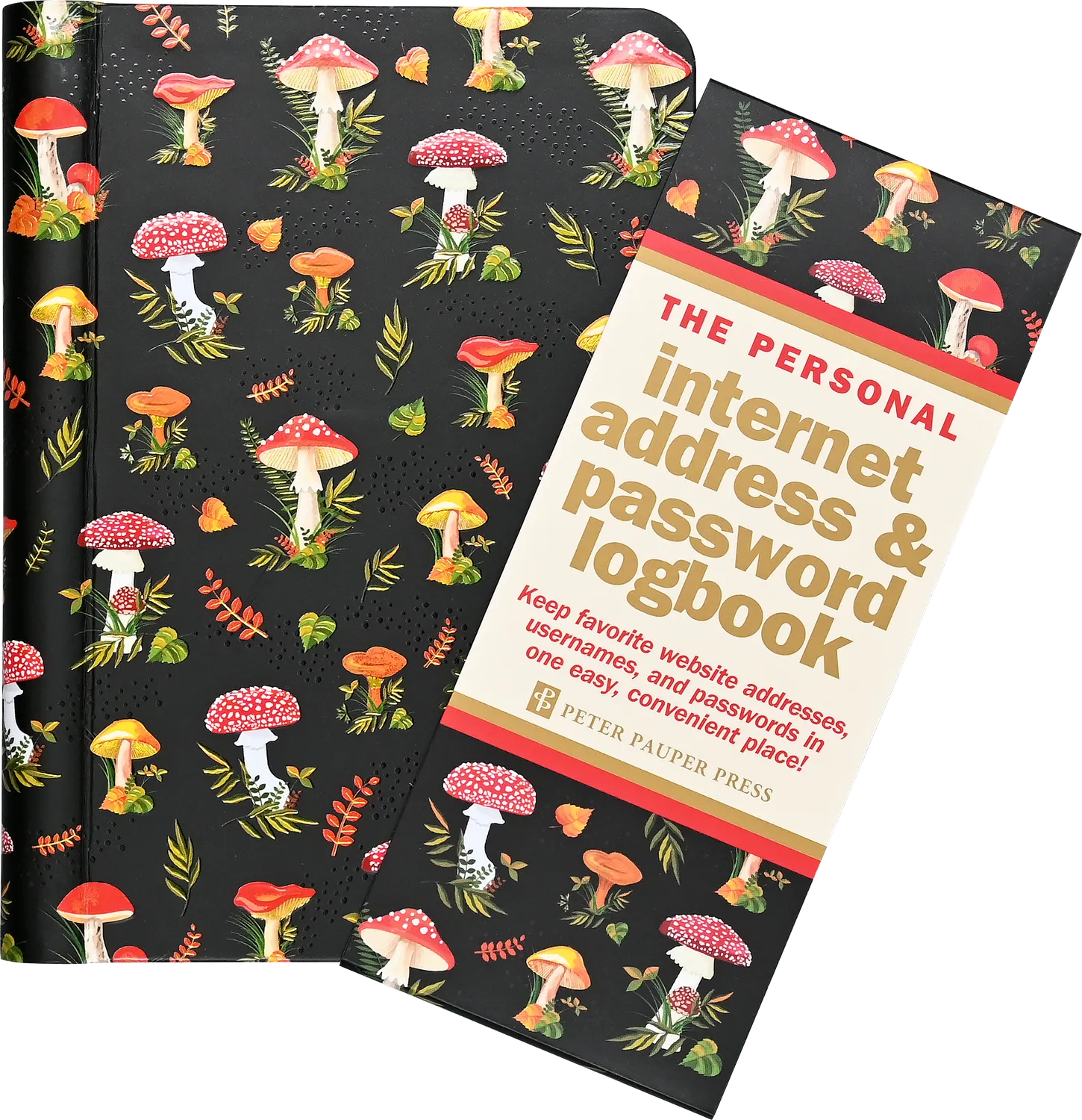 Peter Pauper Press Mushrooms passordbok A-Å 144 sider
