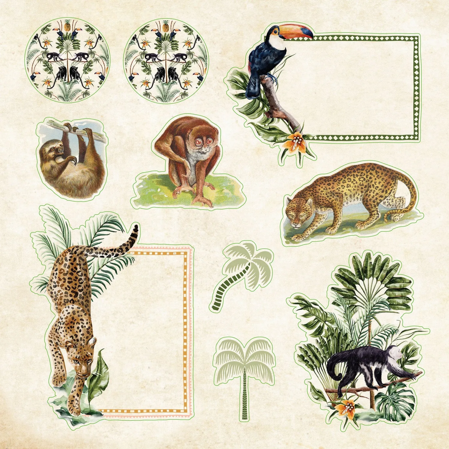 Peter Pauper Press Zoological Ephemera klistremerkebok 680-pk dyr