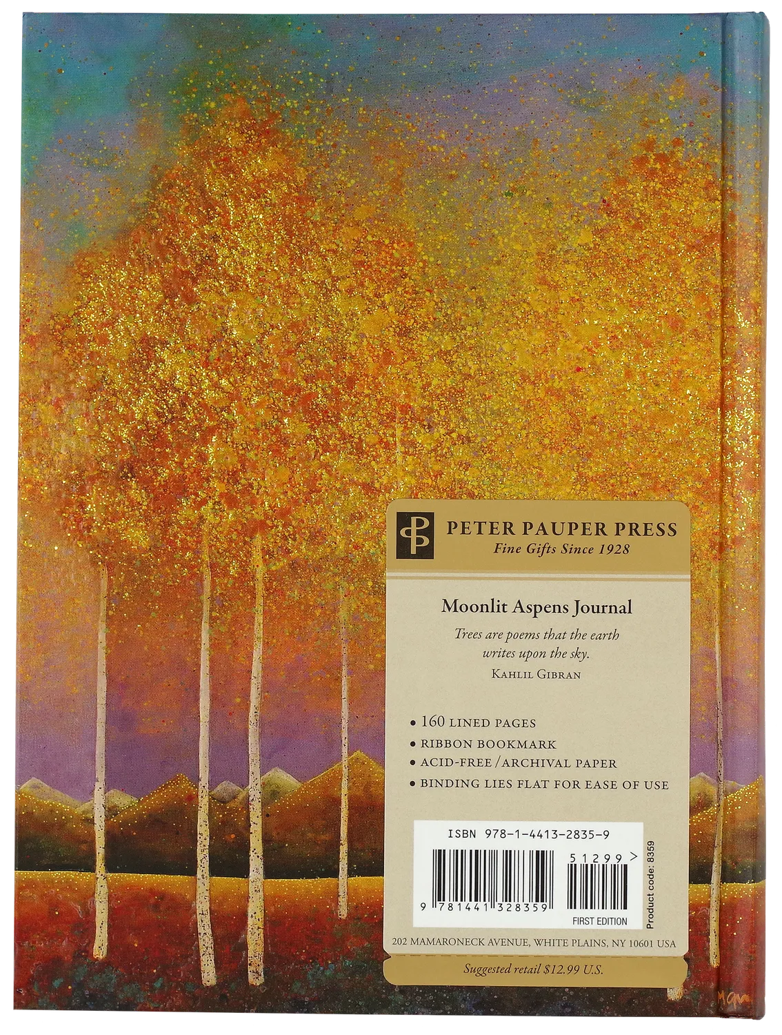 Peter Pauper Press Moonlit Aspens journal linjert 160 sider