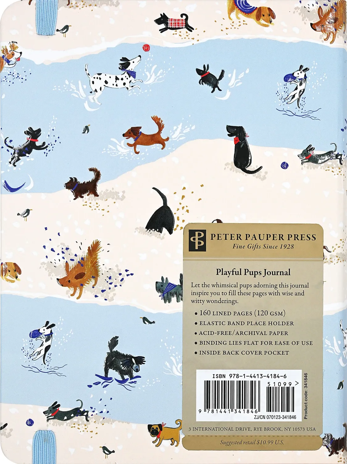 Peter Pauper Press Playful Pups Journal notatbok med strikk