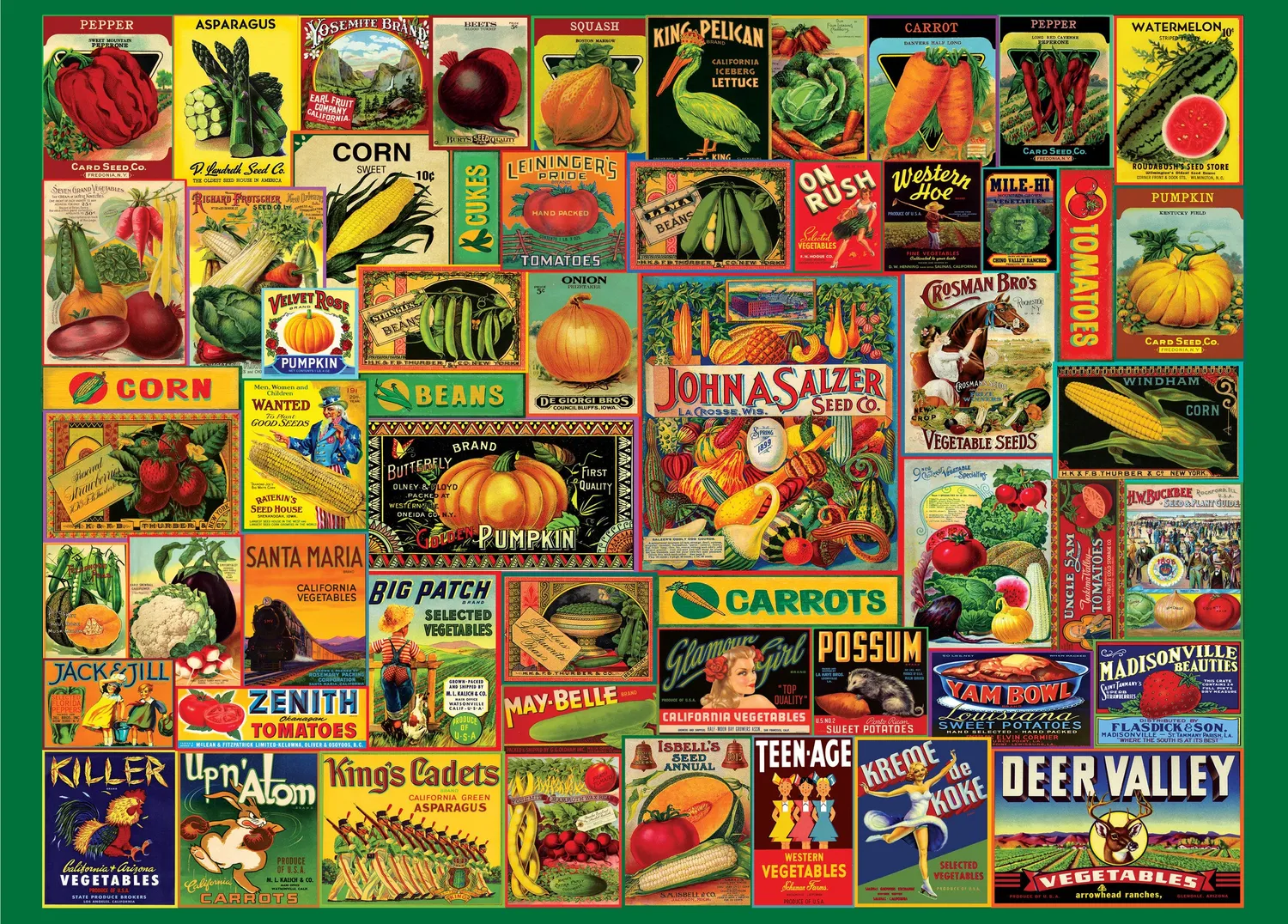 Peter Pauper Press Vintage Seed Packets puslespill 1000 brikker vintage