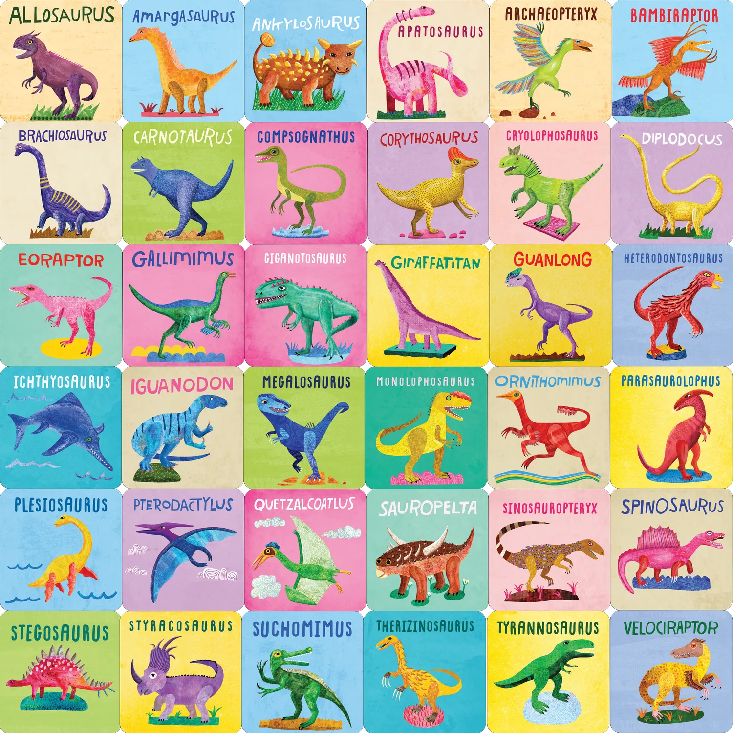 Peter Pauper Press Dinosaurs memo-spill 72 kort