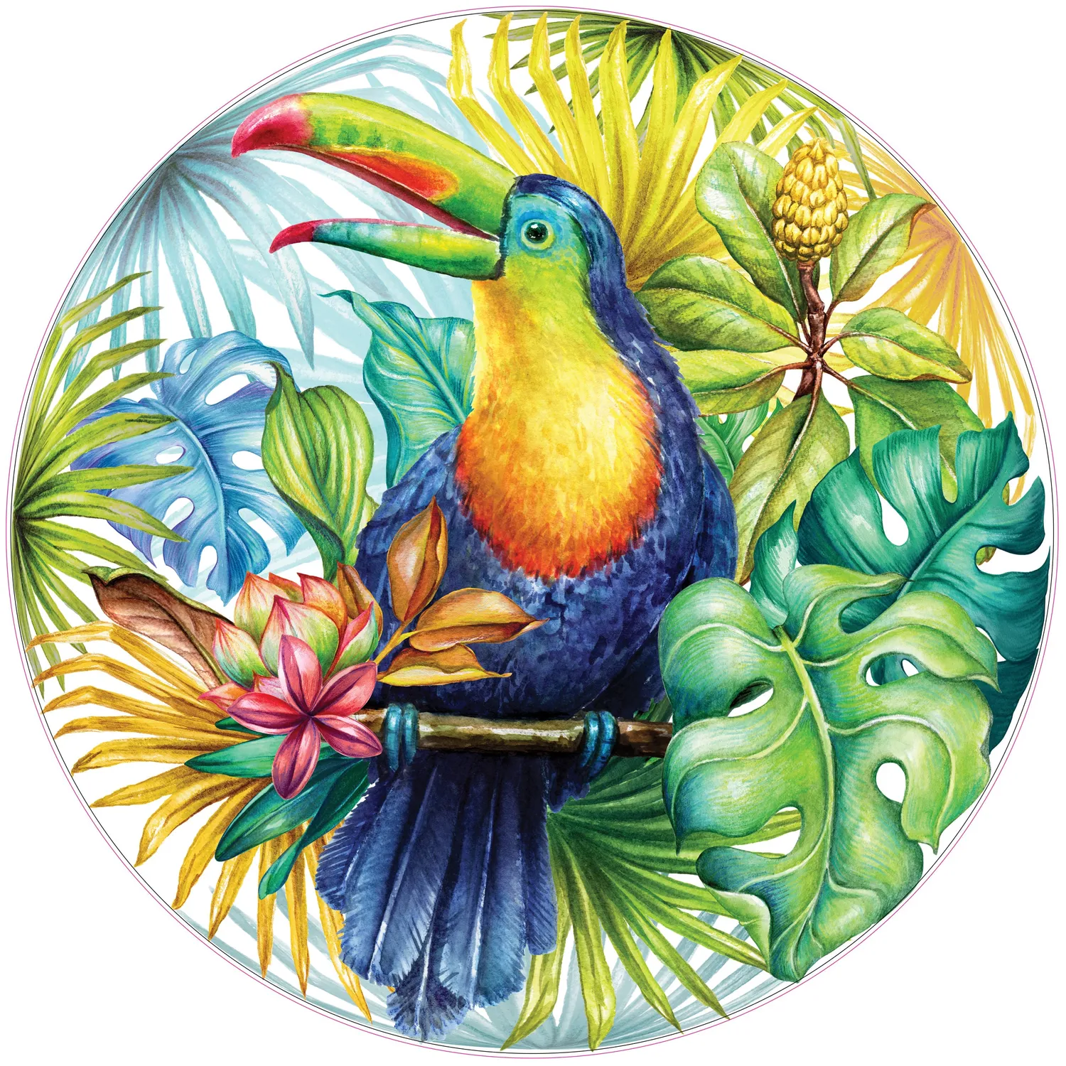 Peter Pauper Press Tropical Toucan puslespill 1000 brikker rundt