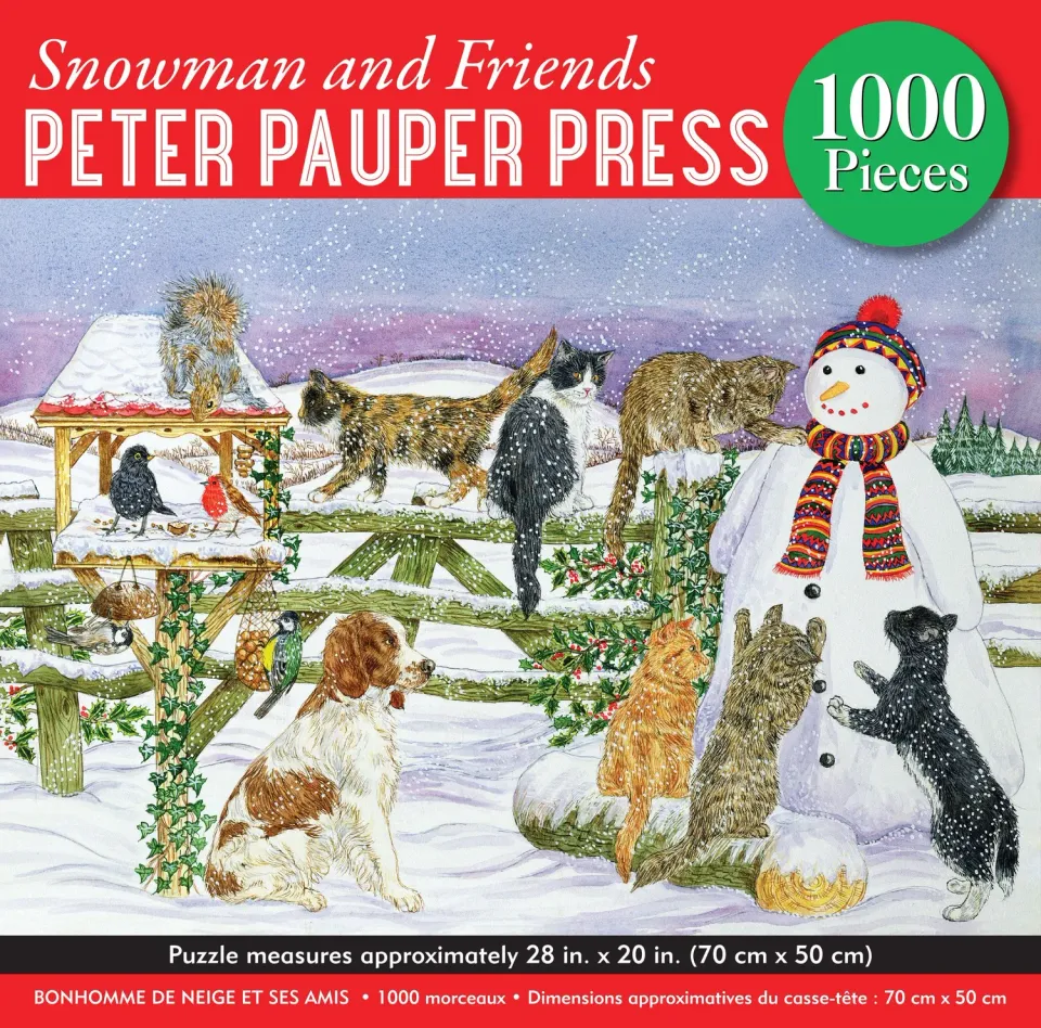 Peter Pauper Press Snowman and Friends puslespill 1000 brikker vinter