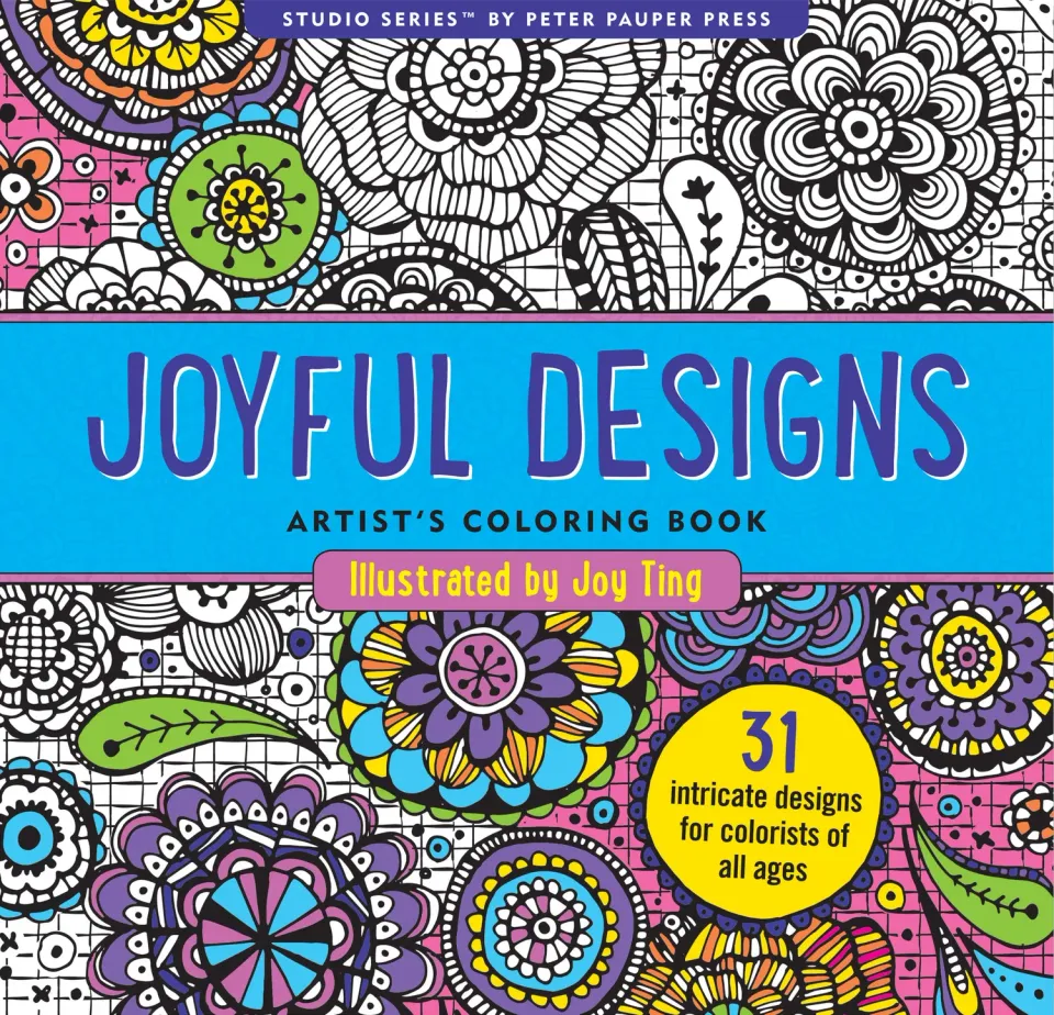 Peter Pauper Press Joyful Designs fargeleggingsbok 31 sider