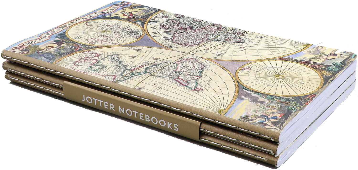 Peter Pauper Press Jotter Old World mini-notatbøker 3-pakning kart