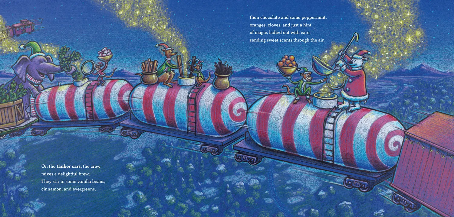 Abrams Steam Train Dream Train Christmas barnebok innbundet