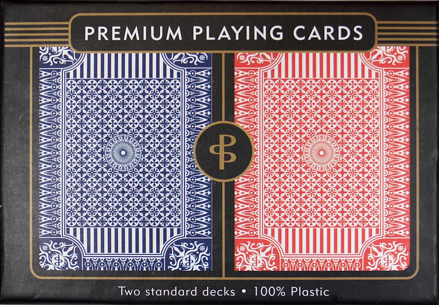Peter Pauper Press Blue & Red spillkort plast 2 stokker
