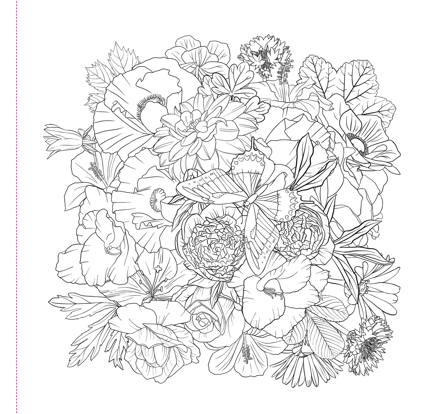Peter Pauper Press Wildflowers fargebok voksen 31 motiv
