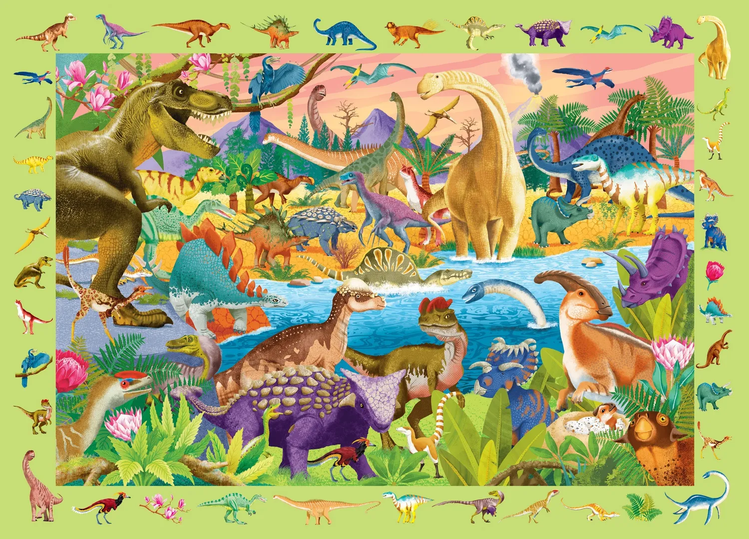 Peter Pauper Press Dinosaurs puslespill 100 brikker seek-find