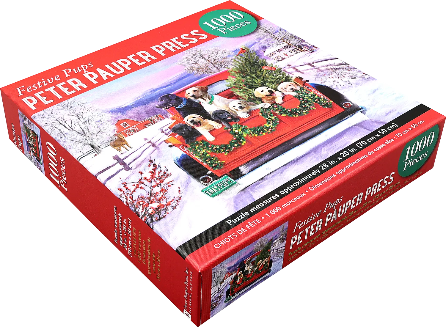 Peter Pauper Press Festive Pups puslespill 1000 brikker