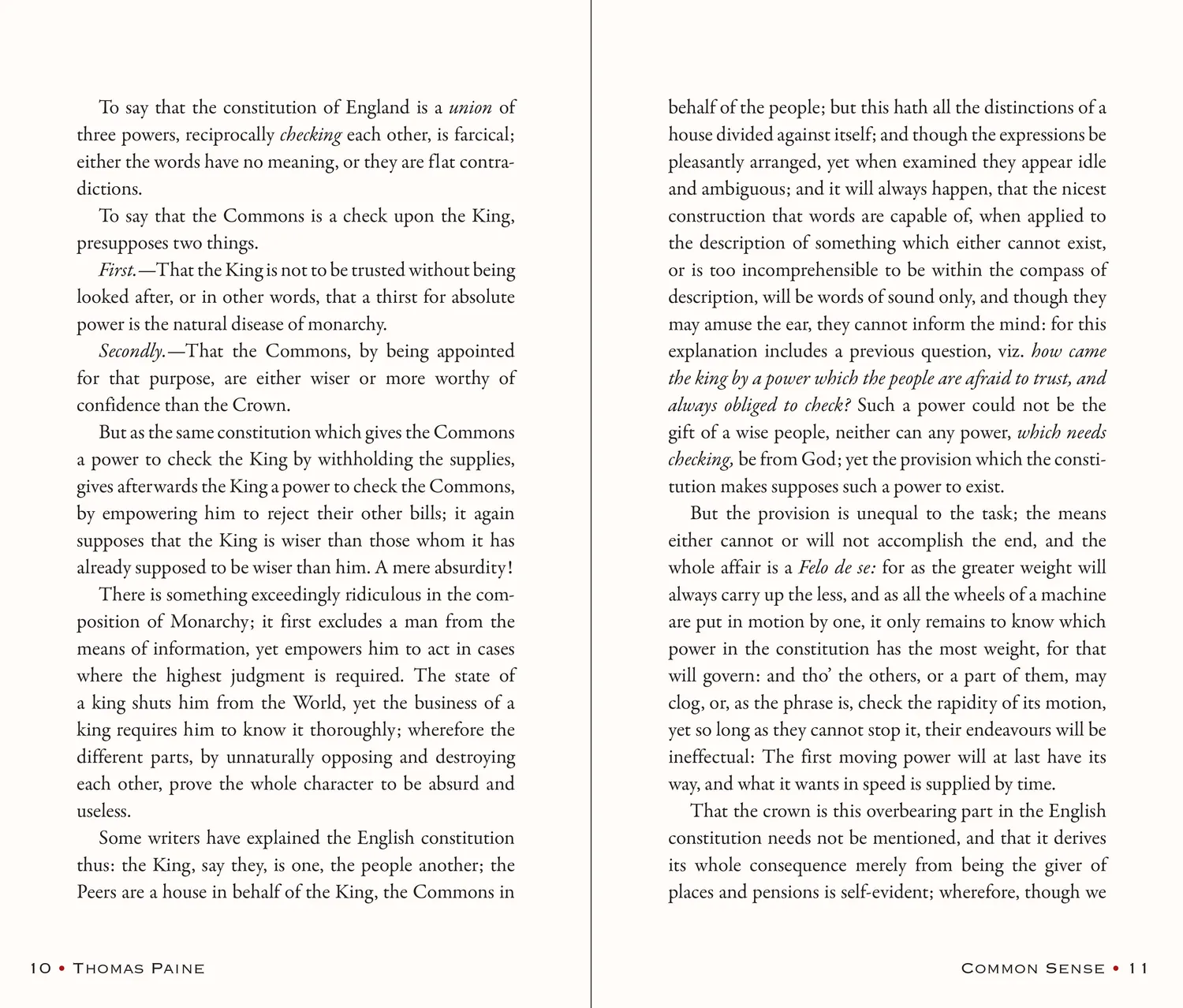 Peter Pauper Press Common Sense gaveutgave Thomas Paine