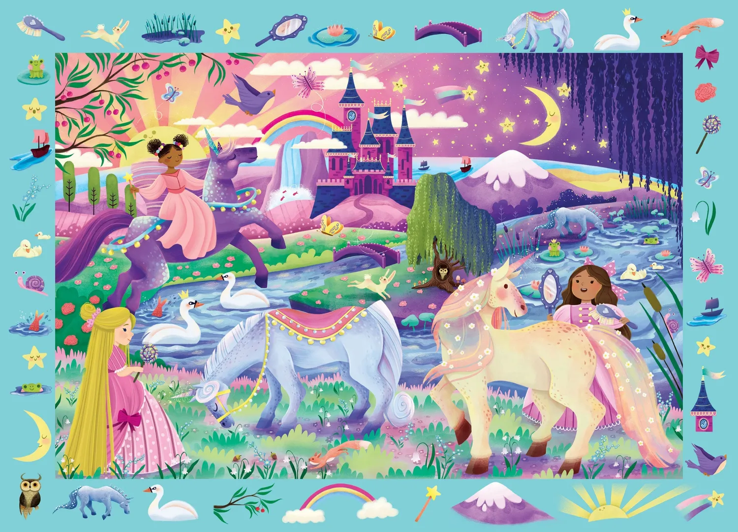 Peter Pauper Press Unicorns puslespill 100 brikker let og finn