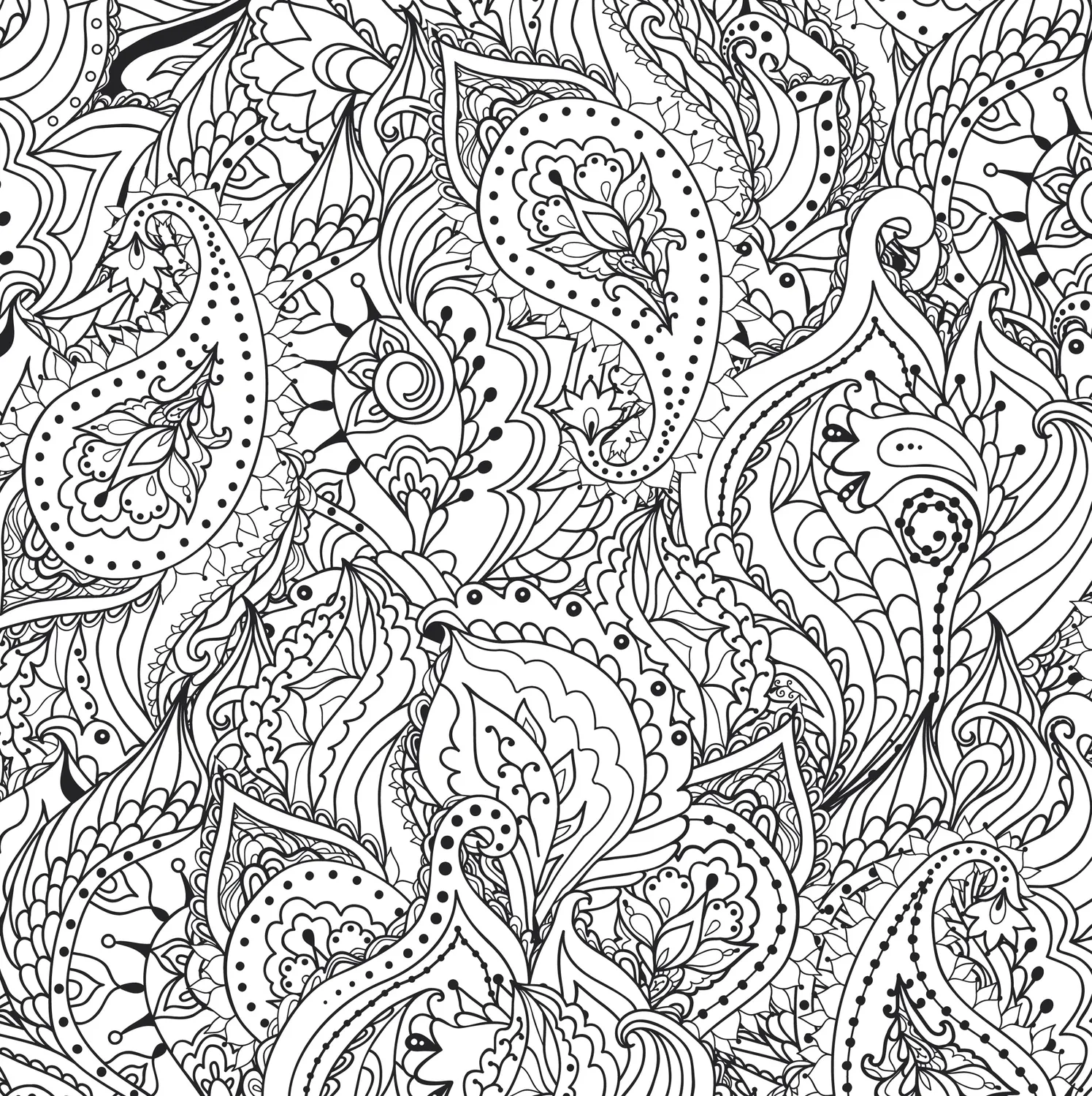 Peter Pauper Press Peaceful Paisleys fargeleggingsbok paisley