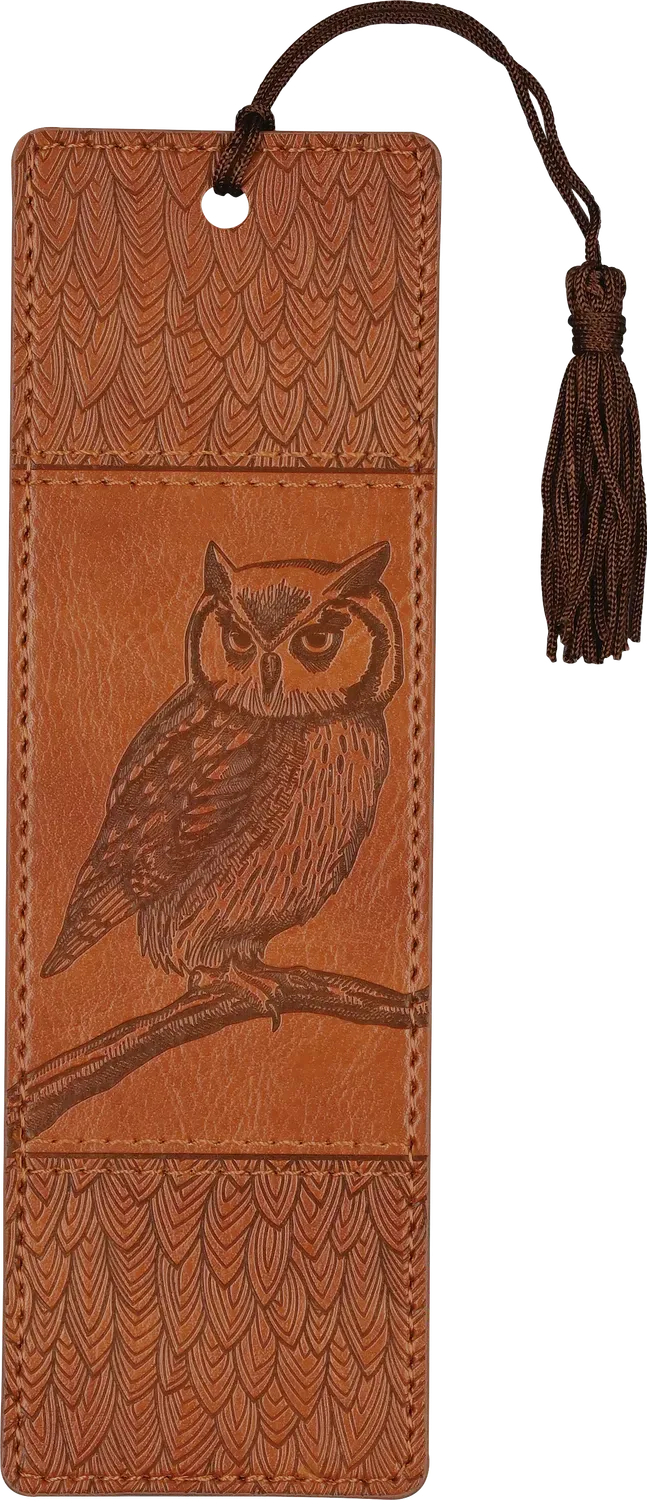 Peter Pauper Press Owl bokmerke veganskinn dusk