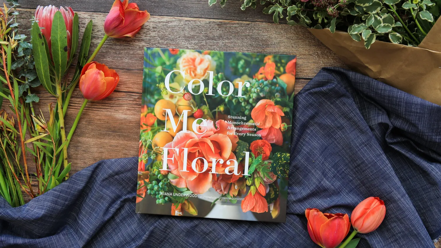 Abrams Color Me Floral blomsterbok innbundet monokrom