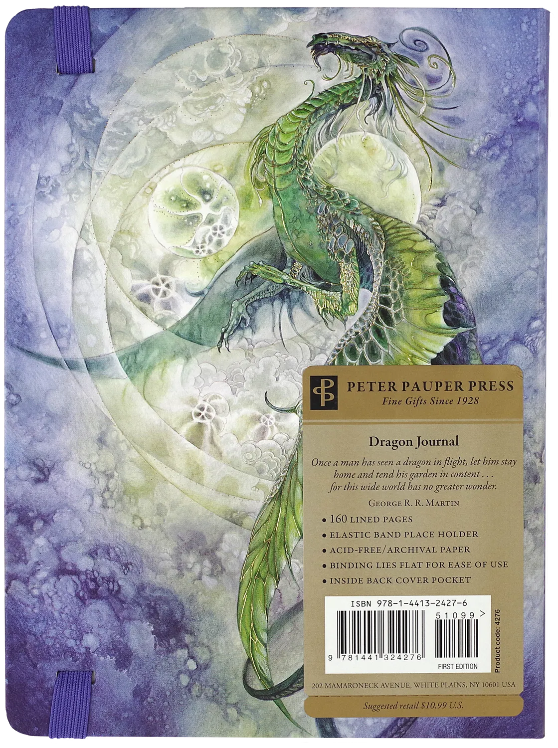Peter Pauper Press Dragon notatbok linjert drage gullsnitt