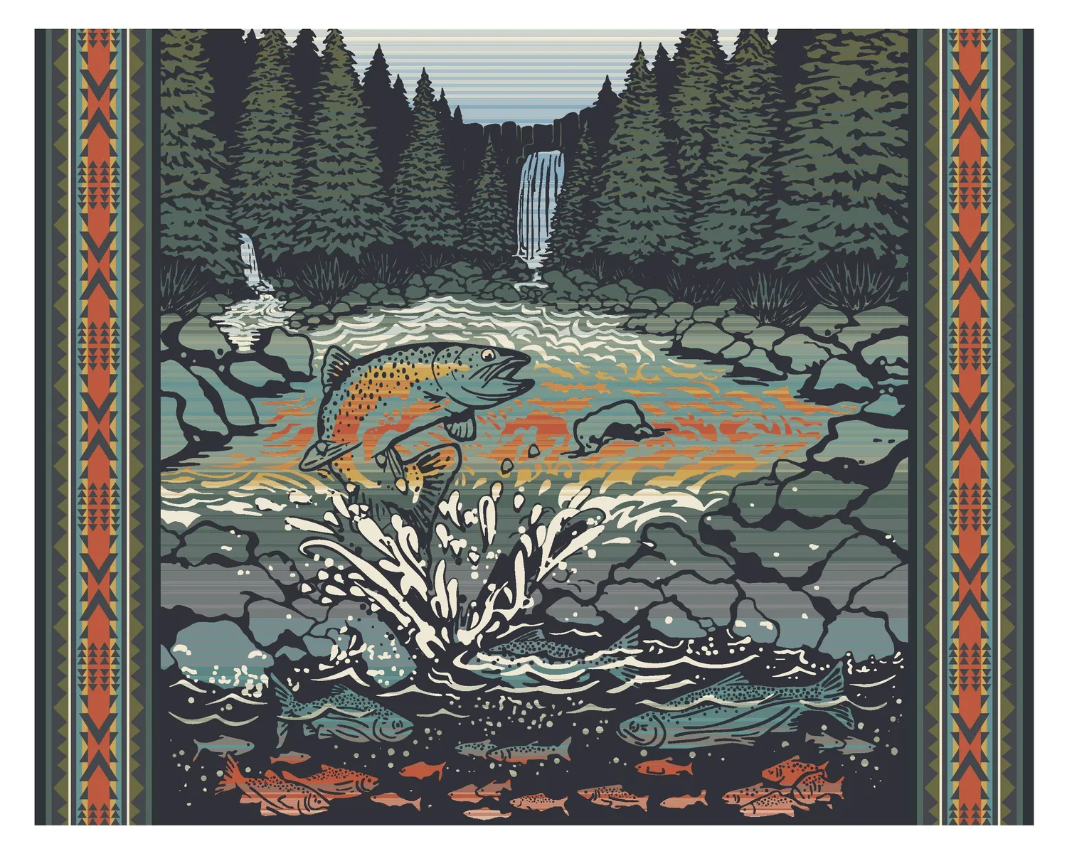 Abrams & Chronicle Books Pendleton Salmon Falls puslespill 1000
