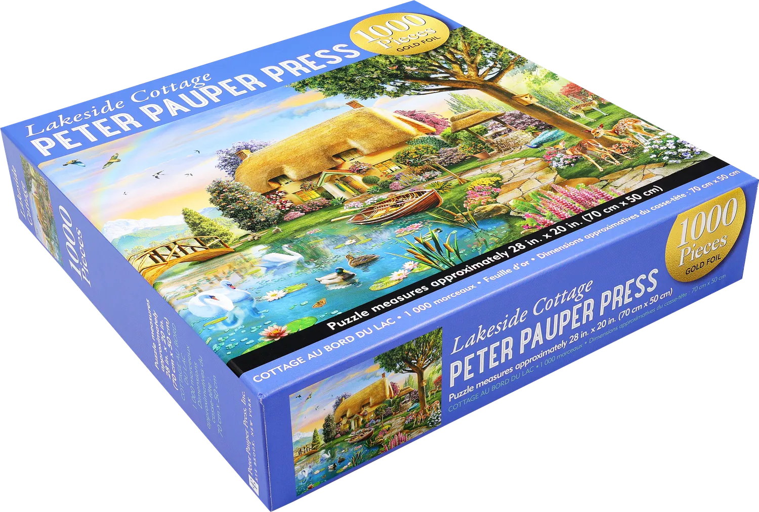 Peter Pauper Press Lakeside Cottage puslespill 1000 brikker gullfolie