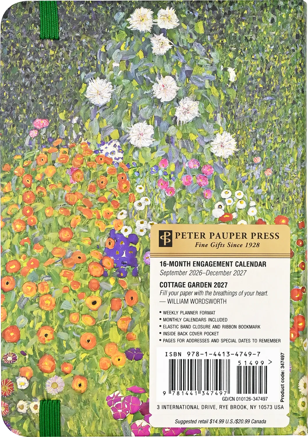Peter Pauper Press Cottage Garden 2027 ukeplanlegger hage