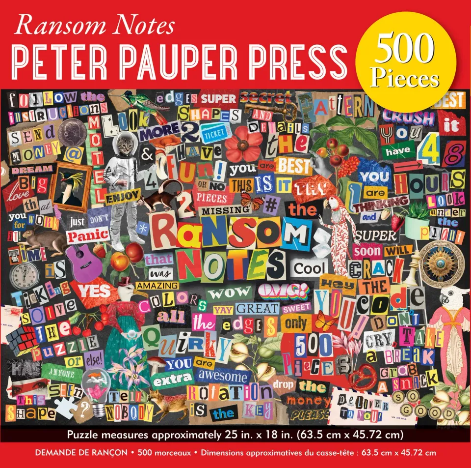 Peter Pauper Press Ransom Notes puslespill 500 brikker mysterie