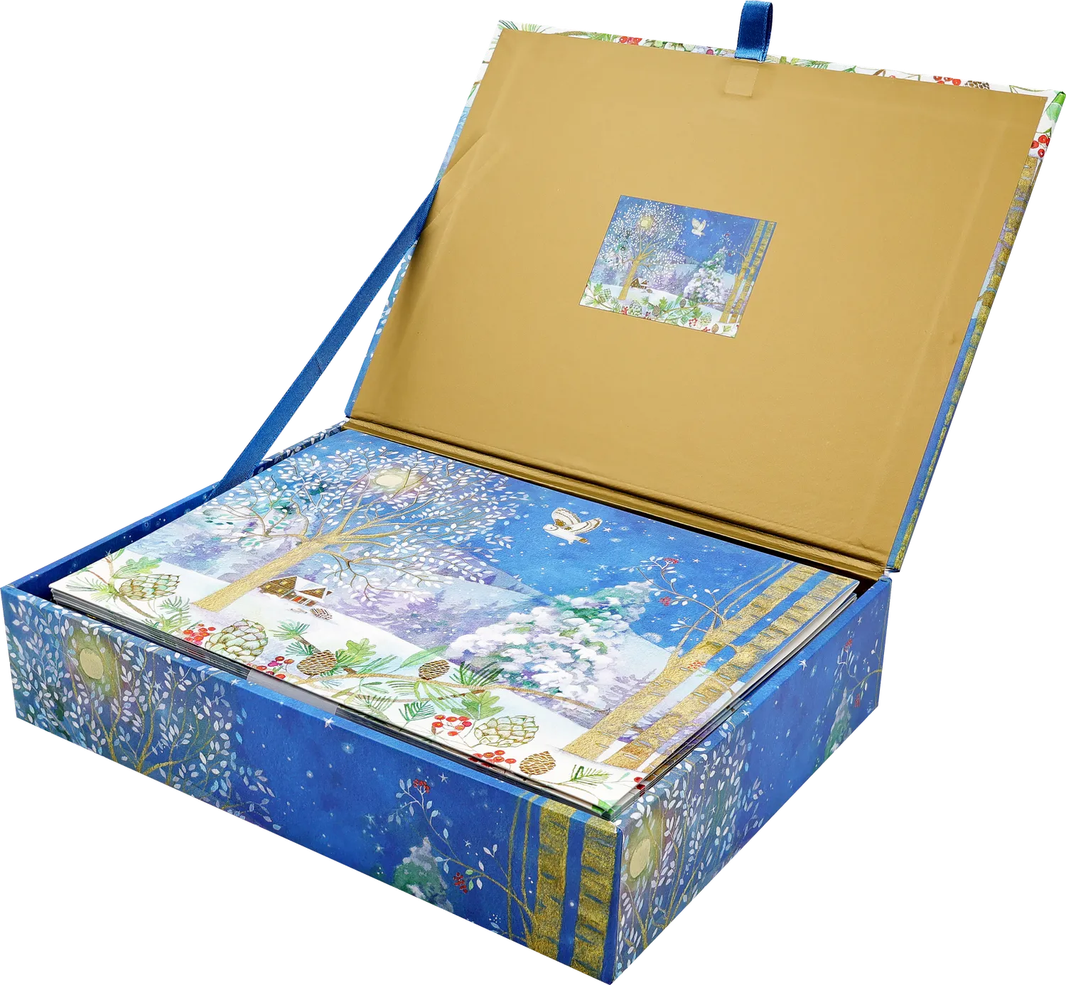 Peter Pauper Press Winter Starlight julekort 20 stk gull