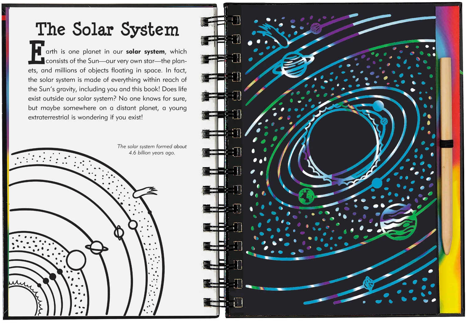 Peter Pauper Press Outer Space Scratch and Sketch skrapebok 5 år+