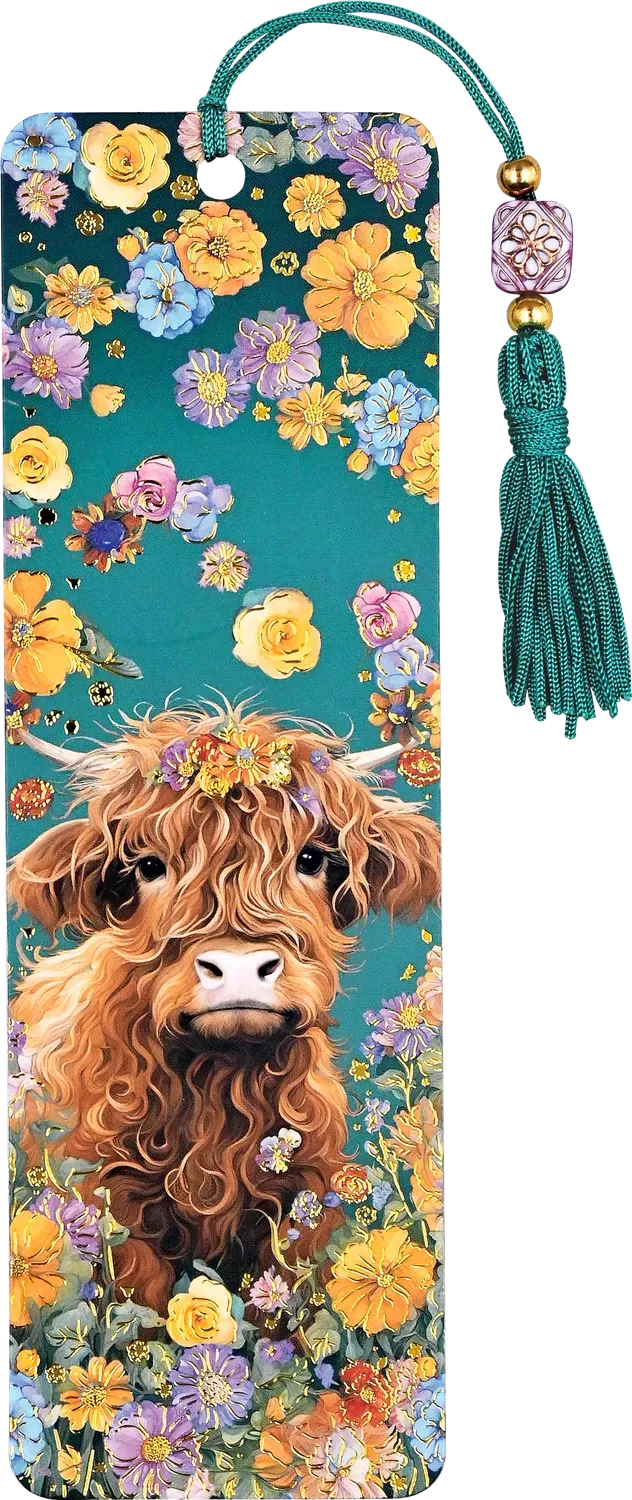 Peter Pauper Press Highland Cow bokmerke perler dusk