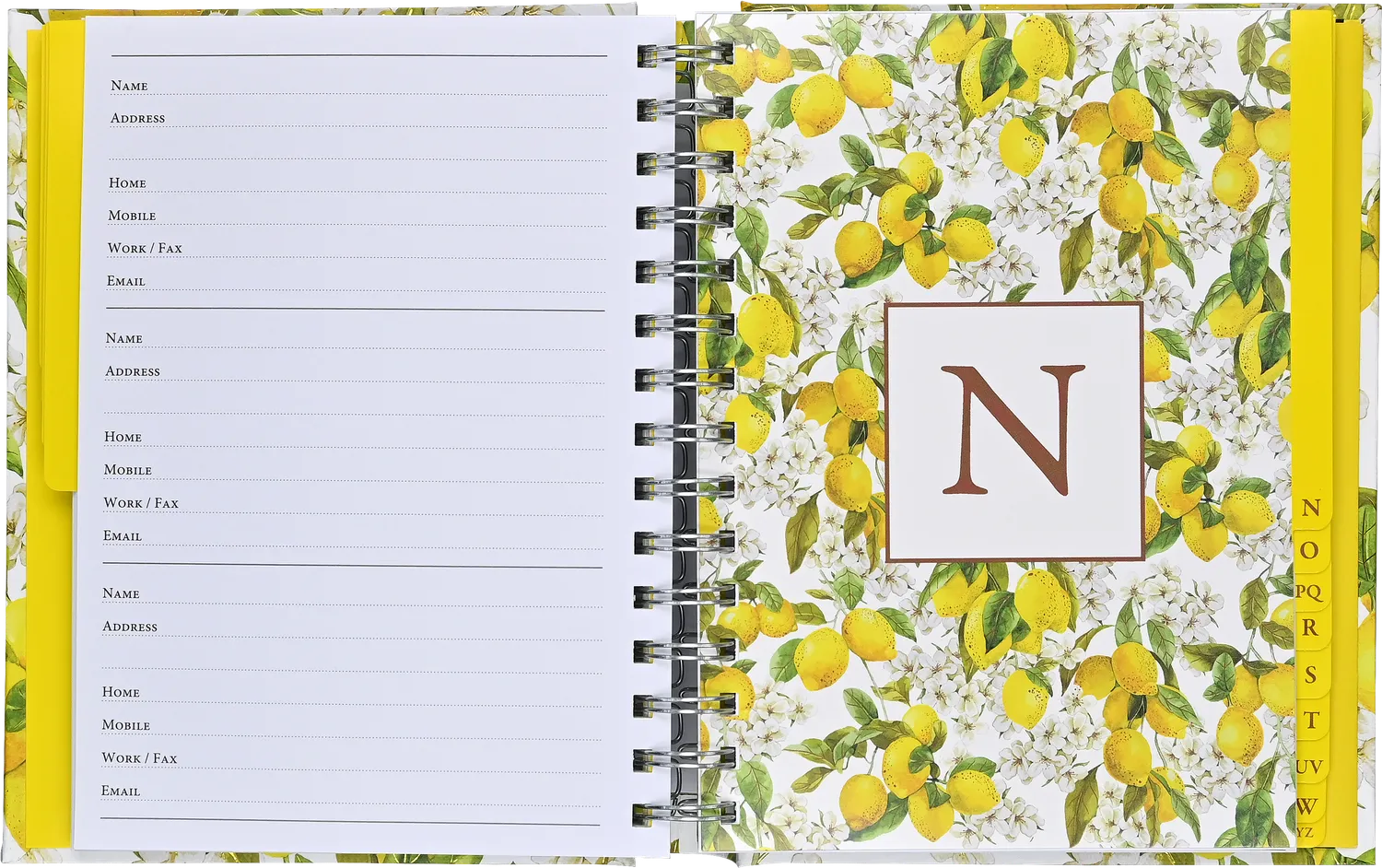 Peter Pauper Press Amalfi Lemons adressebok stor 350 kontakter