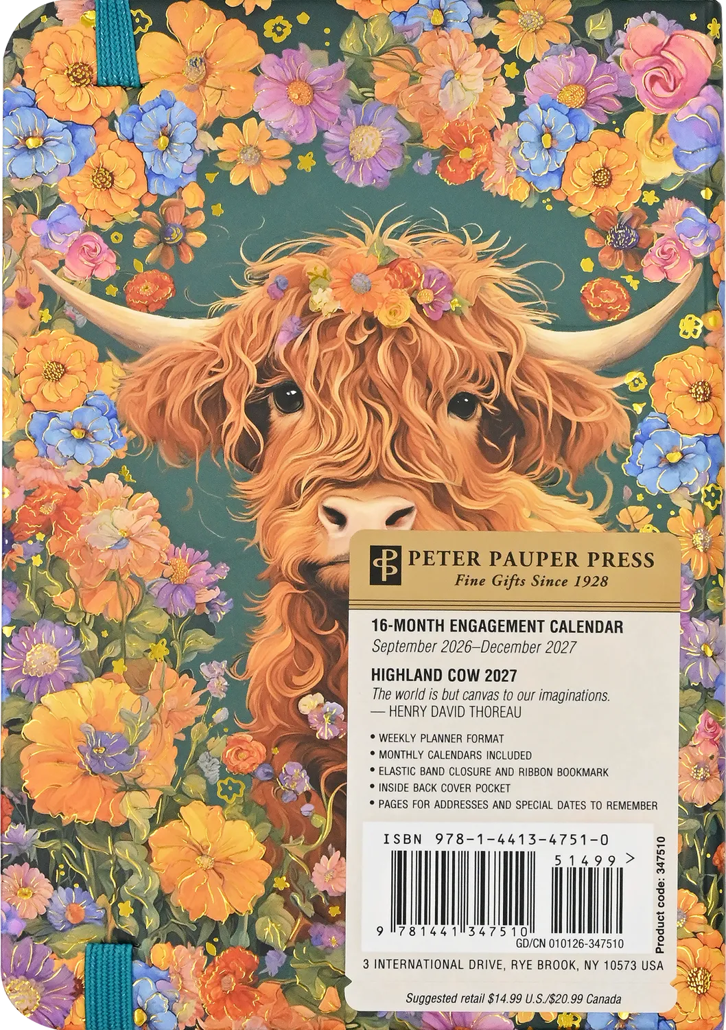 Peter Pauper Press 2027 Highland Cow Weekly Planner kalender