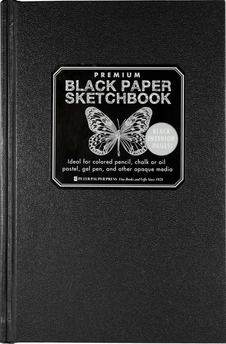 Peter Pauper Press Premium skissebok svart papir 96 ark